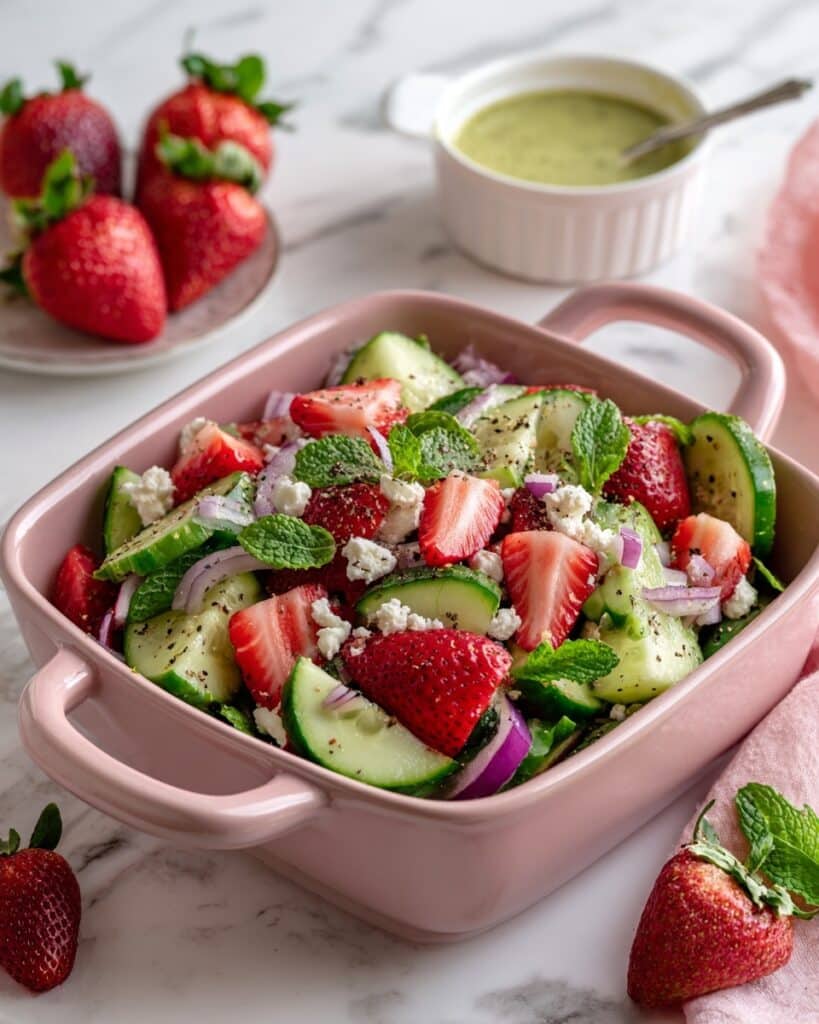 Tangy Strawberry Cucumber Salad with Feta Recipe
