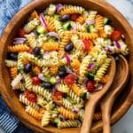 Vegan Pasta Salad with Cherry Tomatoes, Olives, and Pepperoncini Recipe