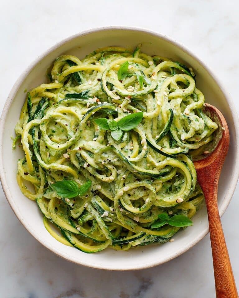 Raw Avocado Pesto Zucchini Noodles Recipe