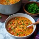 Red Lentil Corn Chowder with Coconut Milk and Spicy Jalapeño Recipe