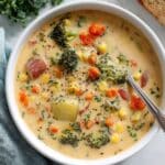 Creamy Vegetable Soup with Cheddar and Fresh Herbs Recipe
