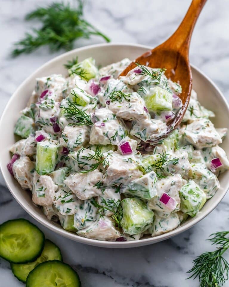Feta Chicken Salad with Cucumbers Recipe
