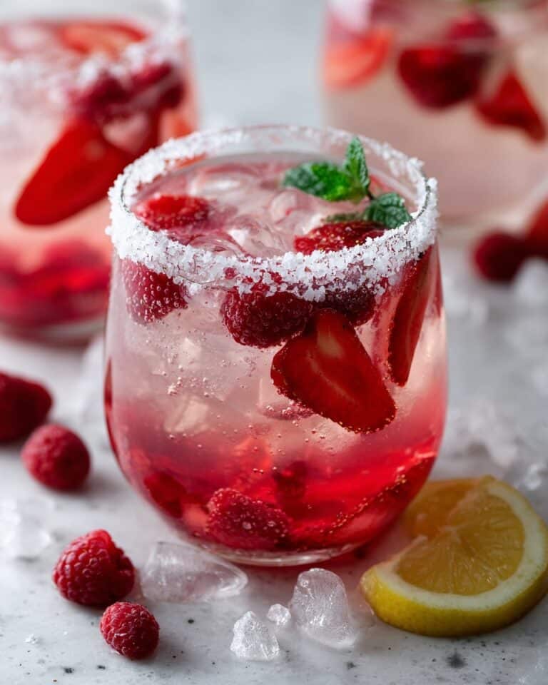 Giggle Juice: Summertime Sparkling Lemon Berry Cocktail Recipe
