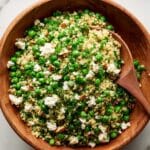 Spring Pea Feta Couscous Salad with Basil Vinaigrette Recipe