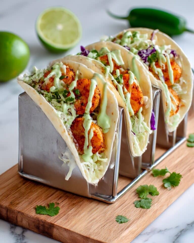 Spicy Shrimp Tacos with Avocado Crema Recipe