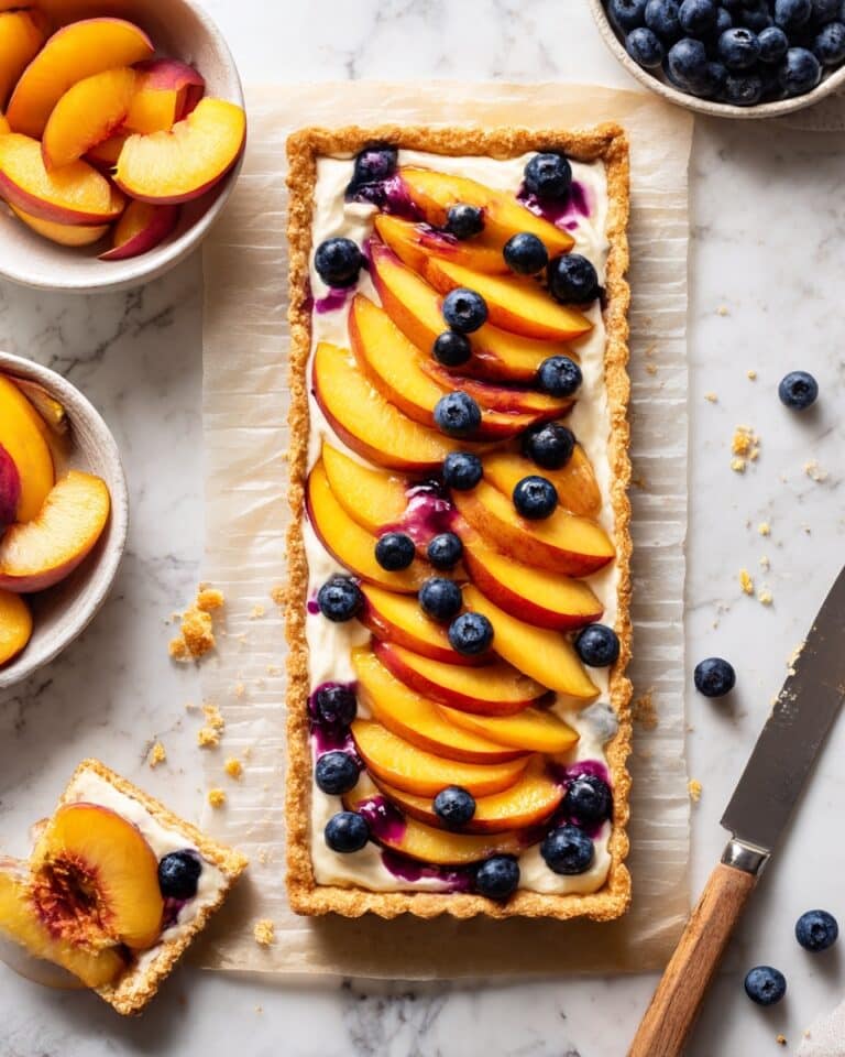 Peaches and Cream Puff Pastry Tart Recipe
