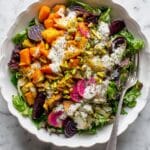 Spring Root Vegetable Salad with Pistachio Vinaigrette and Creamy Yogurt Recipe