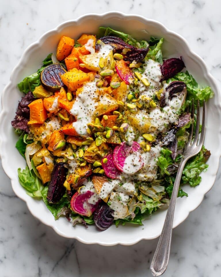 Spring Root Vegetable Salad with Pistachio Vinaigrette and Creamy Yogurt Recipe