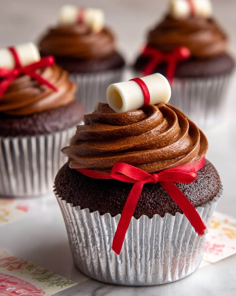 Easy Graduation Cupcakes with Diploma Toppers Recipe