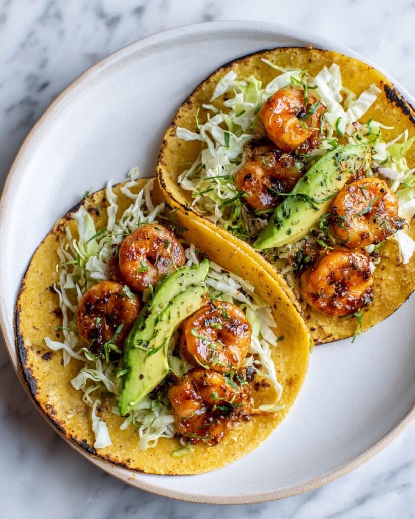 Cilantro Lime Shrimp Tacos with Creamy Slaw Recipe
