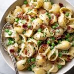 Creamy Pasta Salad with Bacon, Peas, and Parmesan Recipe