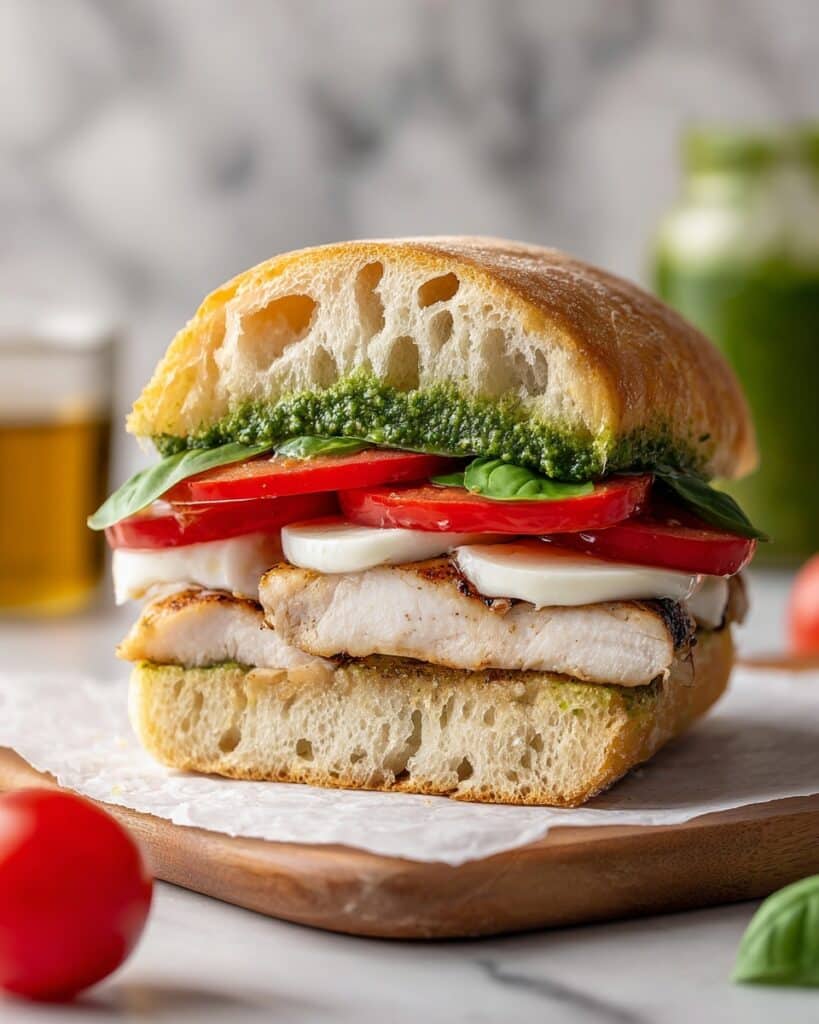 Chicken Pesto Caprese Sandwich Recipe