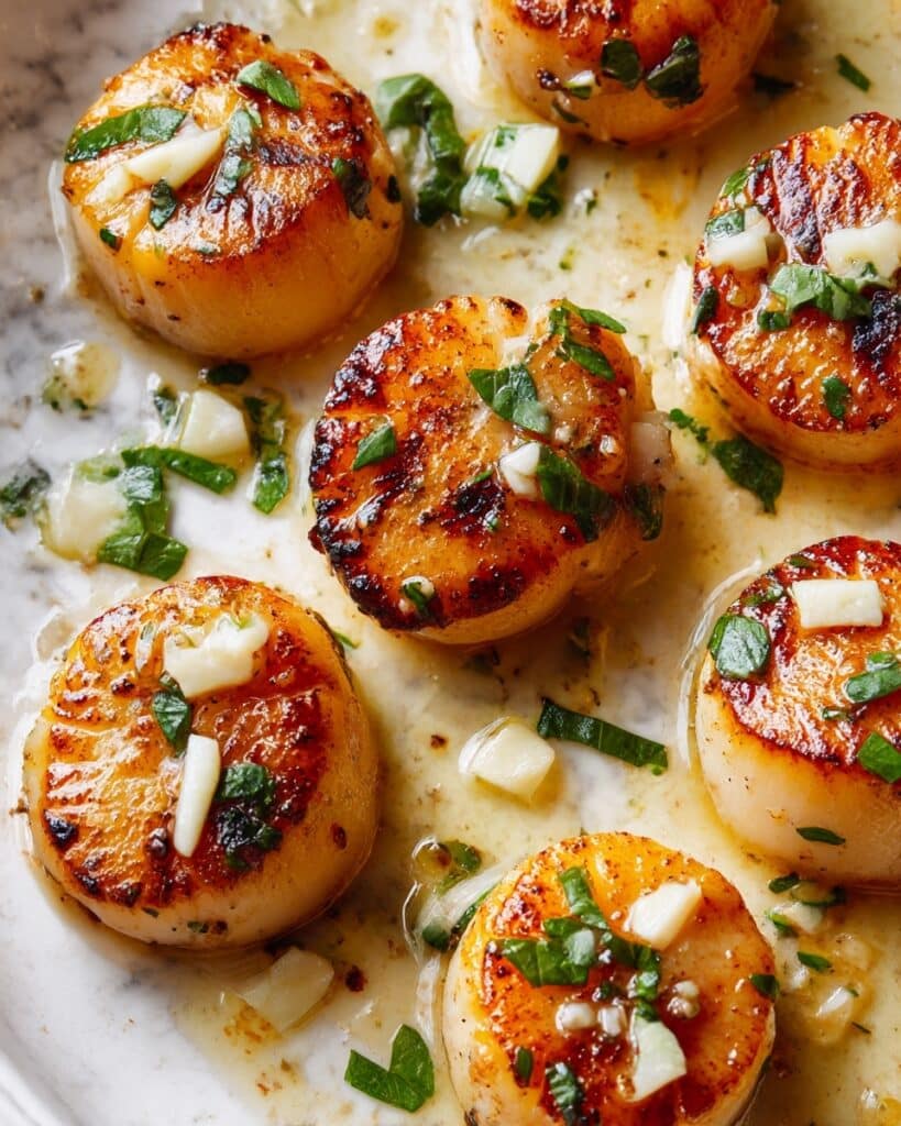 Seared Scallops with Garlic Lemon Butter Recipe