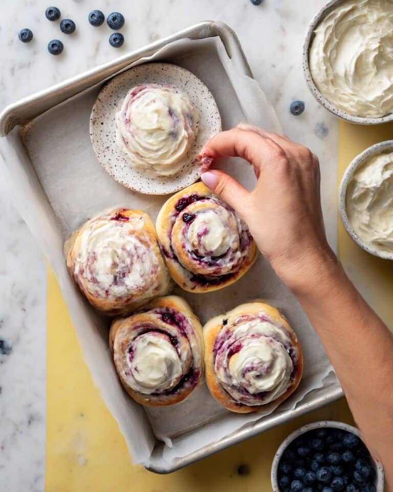 Lemon Blueberry Sweet Rolls with Lemon Cream Cheese Frosting Recipe