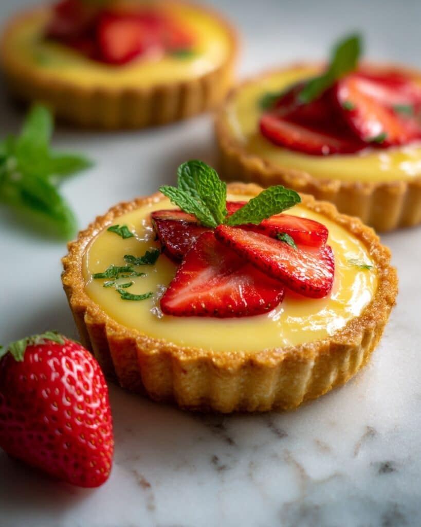 Strawberry Honey Custard Tarts with Lemon Curd Recipe