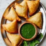 Indian-Spiced Potato Samosas with Spring Roll Pastry and Chutney Recipe