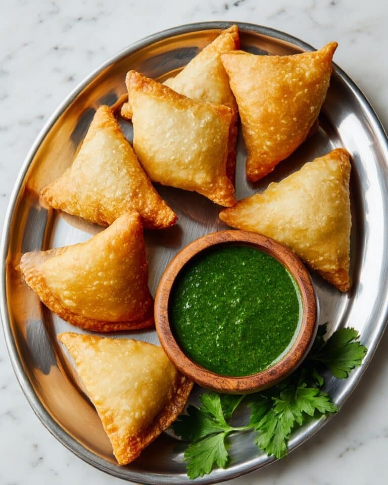 Indian-Spiced Potato Samosas with Spring Roll Pastry and Chutney Recipe