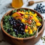 Summer Peach Blueberry Kale Salad Recipe