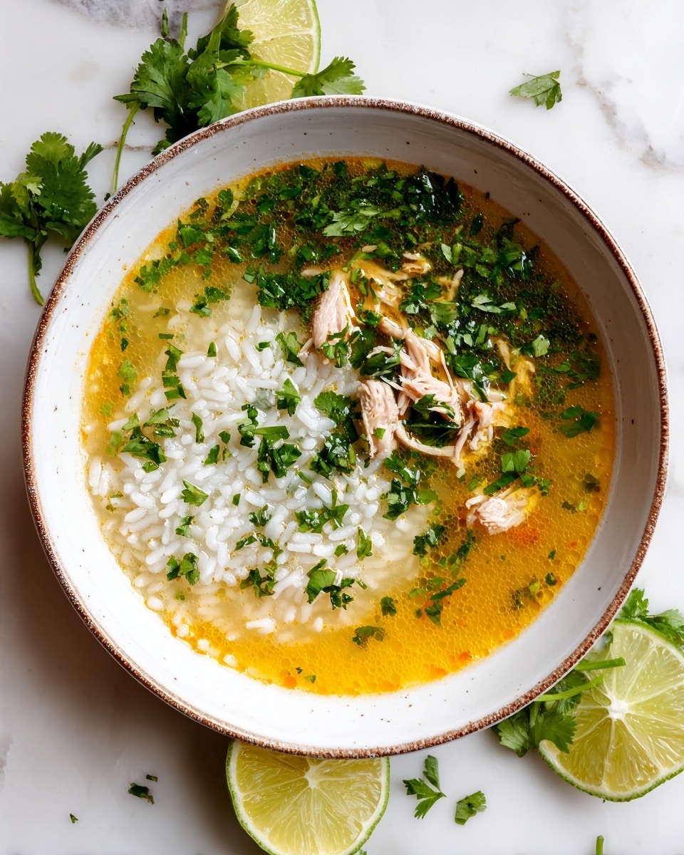 A white bowl filled with creamy orange soup that has small pieces of white cheese and green herbs spread evenly inside. On the left side of the bowl, there is a bunch of fresh cilantro with green leaves and thin stems. Near the bowl, on a white marbled surface, there is a wedge of lime placed with its juicy green inner part facing up. The scene is bright and clean, with another bowl of the same soup visible in the upper right corner, partially in the frame. Photo taken with an iphone --ar 4:5 --v 7