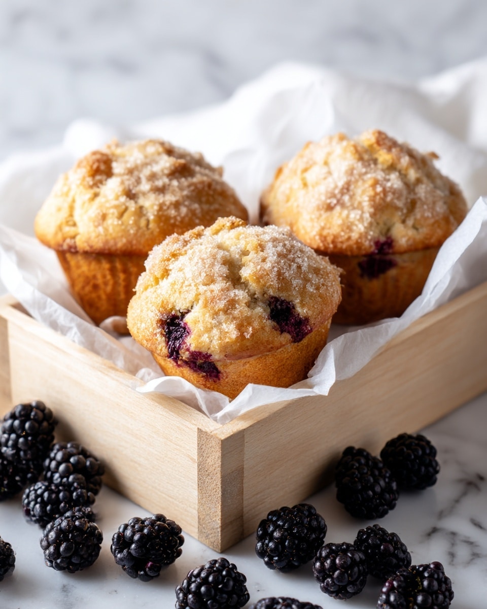 A close-up of a split berry muffin resting on a white marbled surface, showing two halves with a crumbly textured top layer that is light beige. Inside, the muffin layers are soft and moist, speckled with dark purple and bright red berries embedded throughout. A dollop of creamy white butter is spread on one half, sitting just above the crumb. Scattered behind the muffin halves are whole mixed berries in shades of dark purple, red, and black, slightly out of focus. A butter knife with remnants of spread is positioned in front of the muffin. Photo taken with an iphone --ar 4:5 --v 7