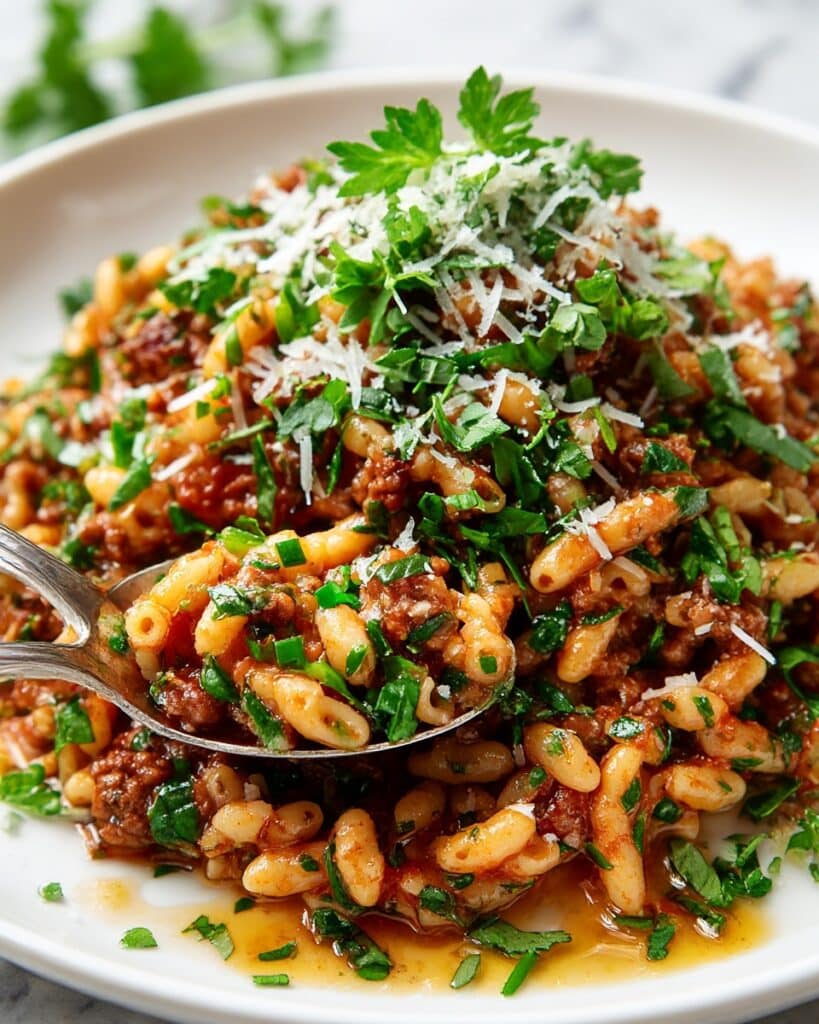 Manestra: Greek Orzo Comfort Food with Ground Meat and Mint Recipe