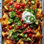 Loaded Beef Nachos with Tomato, Avocado, and Cilantro Recipe