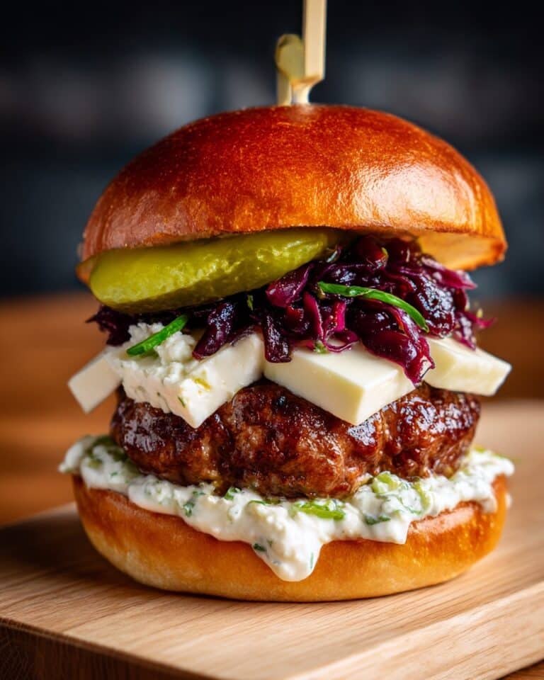 Le Burger Français: A French-Inspired Beef Burger with Brie and Red Wine Confit Onions Recipe