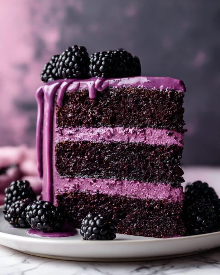 Blackberry Velvet Cake with Lush Blackberry Frosting Recipe