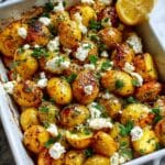 Greek Roast Potatoes with Lemon and Feta Recipe