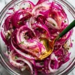 Sumac Onions Recipe: Tangy and Herby Marinaded Red Onion Slices Recipe
