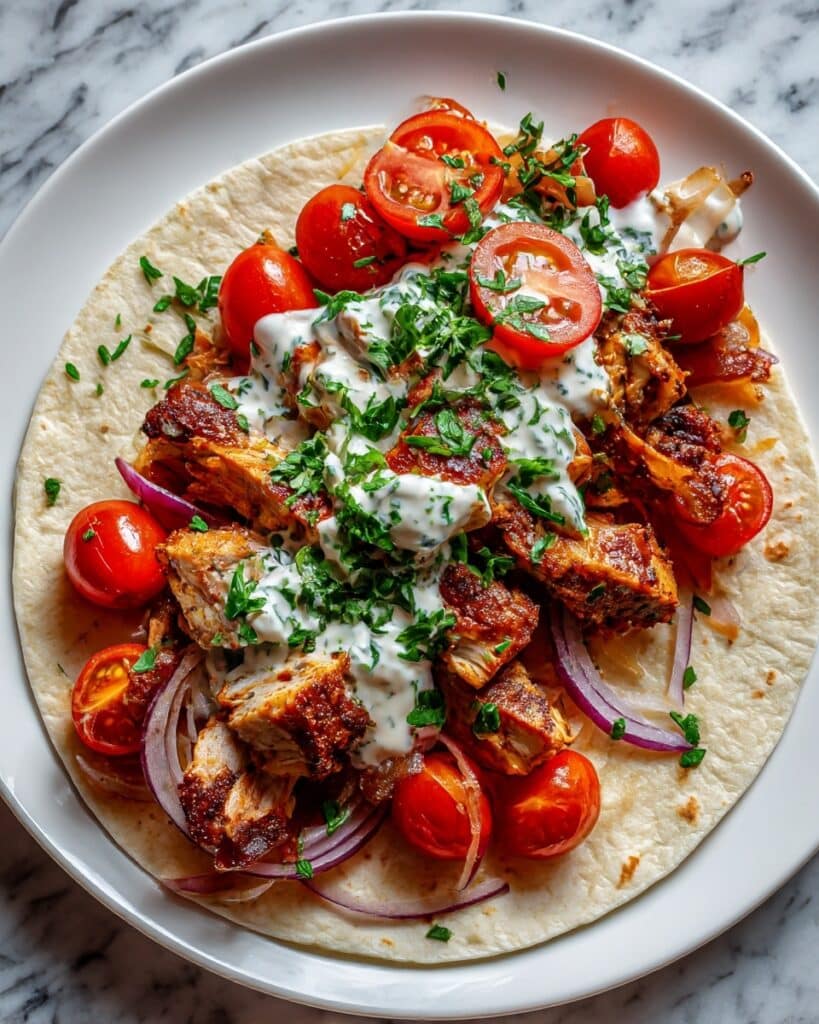 Greek Chicken Gyros with Lemon-Herb Marinade and Tzatziki Recipe