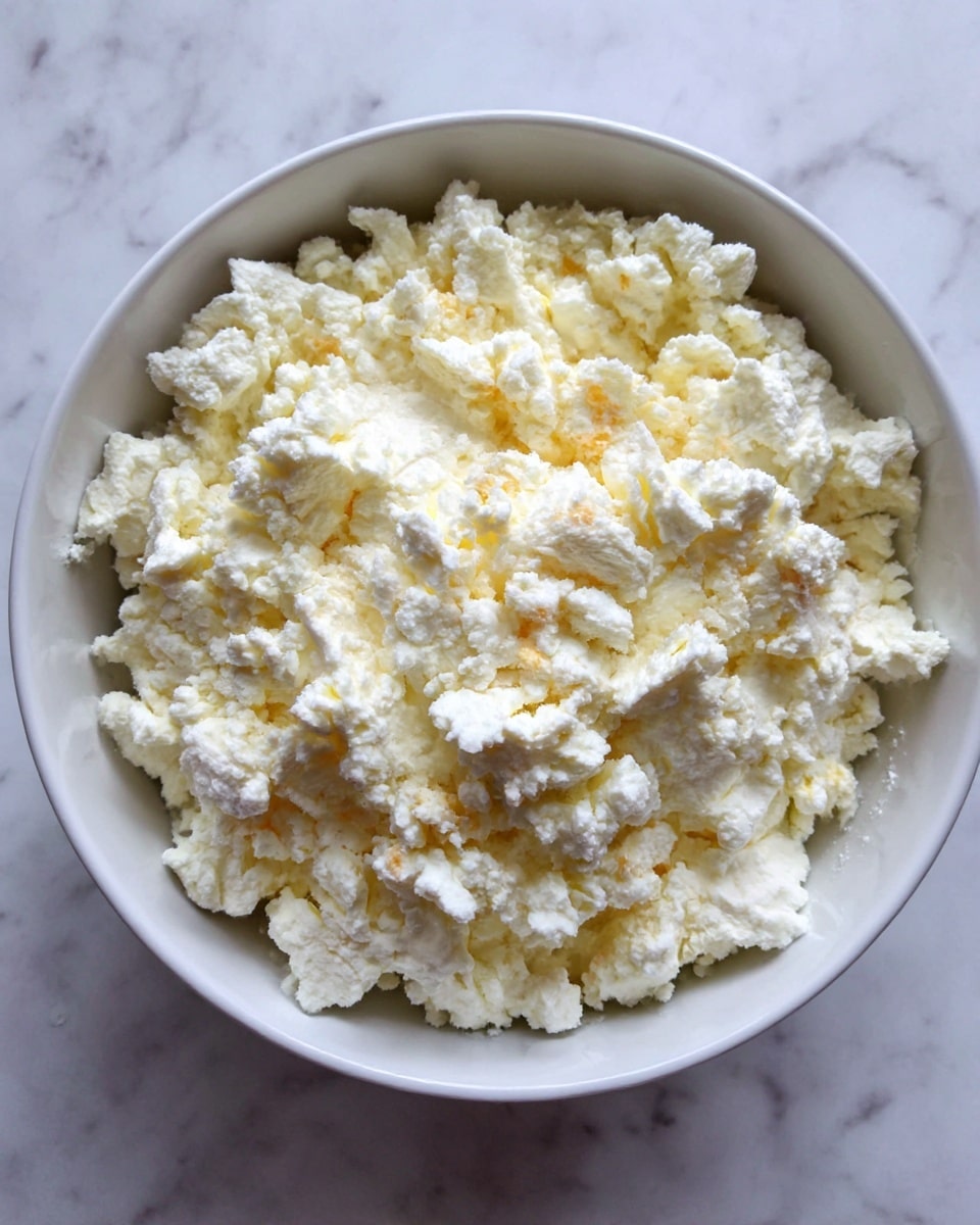 A white bowl with scalloped edges is given with a pale pink spoon resting inside it, placed on a white marbled surface. In front of the bowl, there is a rectangular package of Philadelphia original cream cheese on the left and a round container of Cool Whip Extra Creamy on the right, both sitting on the same white marbled surface. Nearby, a small white bowl filled with tiny, colorful round sprinkles is visible. Behind these items, a box of Pillsbury Funfetti Premium Cake & Cupcake Mix with bright blue packaging and colorful text stands upright. Photo taken with an iphone --ar 4:5 --v 7
