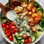 Grilled Buffalo Cauliflower Salad with Herbed Yogurt Ranch Dressing Recipe