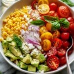 Grilled Corn Salad with Hot Honey Vinaigrette and Fresh Vegetables Recipe