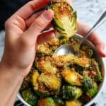 Golden Parmesan Panko Roasted Brussels Sprouts Recipe