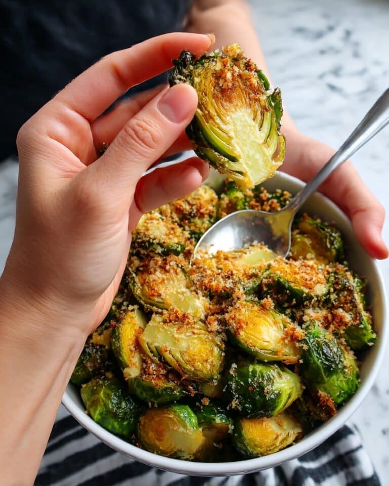 Golden Parmesan Panko Roasted Brussels Sprouts Recipe
