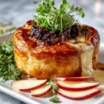 Puff Pastry Baked Brie with Caramelized Onions Recipe