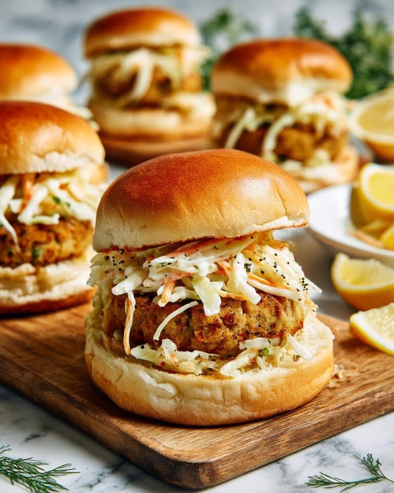 Salmon Burgers with Lemon-Dill Sauce and Coleslaw Recipe