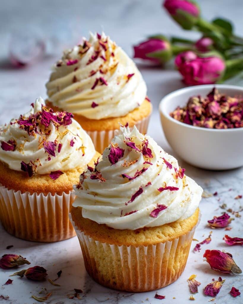Vegan Cardamom Rose Cupcakes Recipe