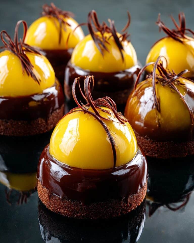 Chocolate Financier with Mango Custard Recipe