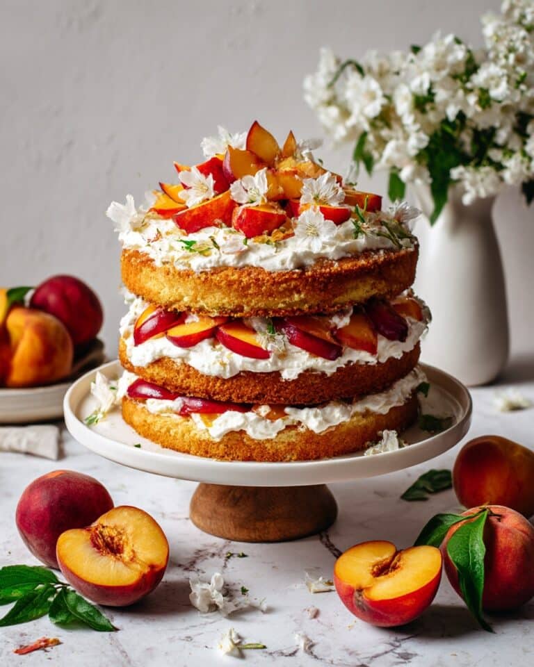 Peaches and Cream Layer Cake Recipe