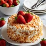 Coconut Strawberry Layer Cake Recipe