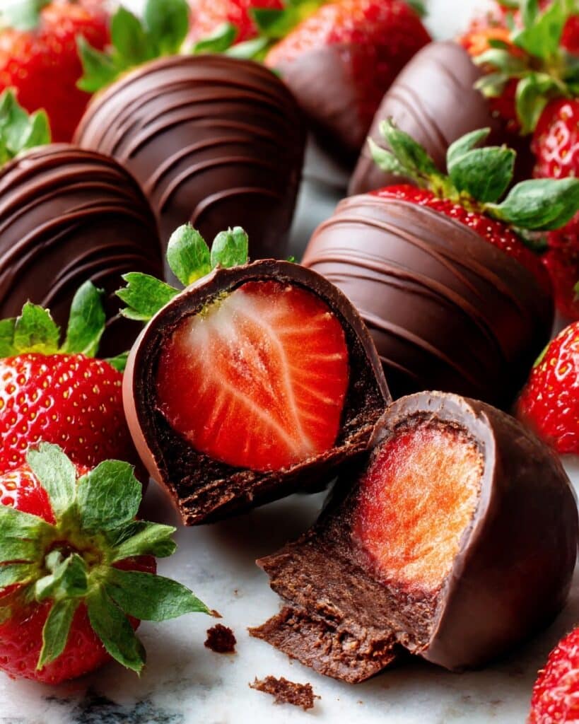 Frozen Chocolate Covered Strawberry Bites Recipe