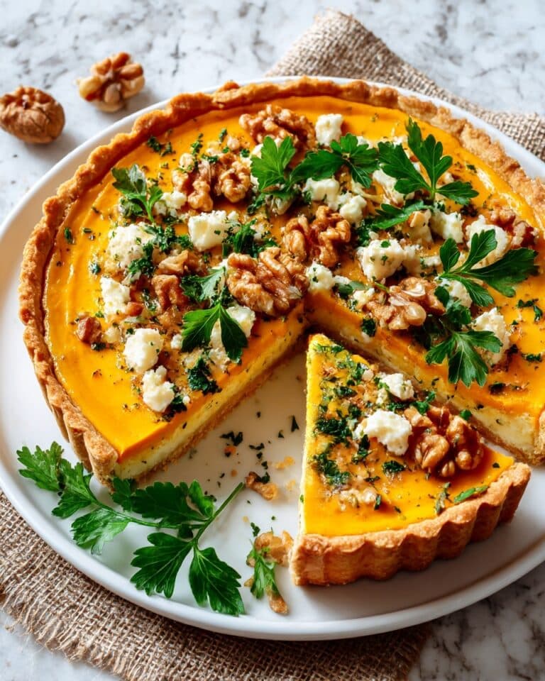 Quiche au Potimarron, Poireau, Feta et Noix Recipe