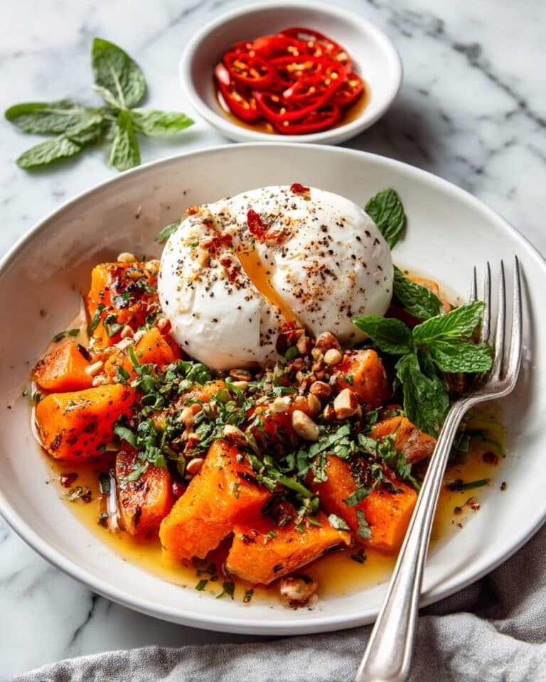 Roasted Pumpkin with Burrata, Hazelnuts, and Pesto Recipe