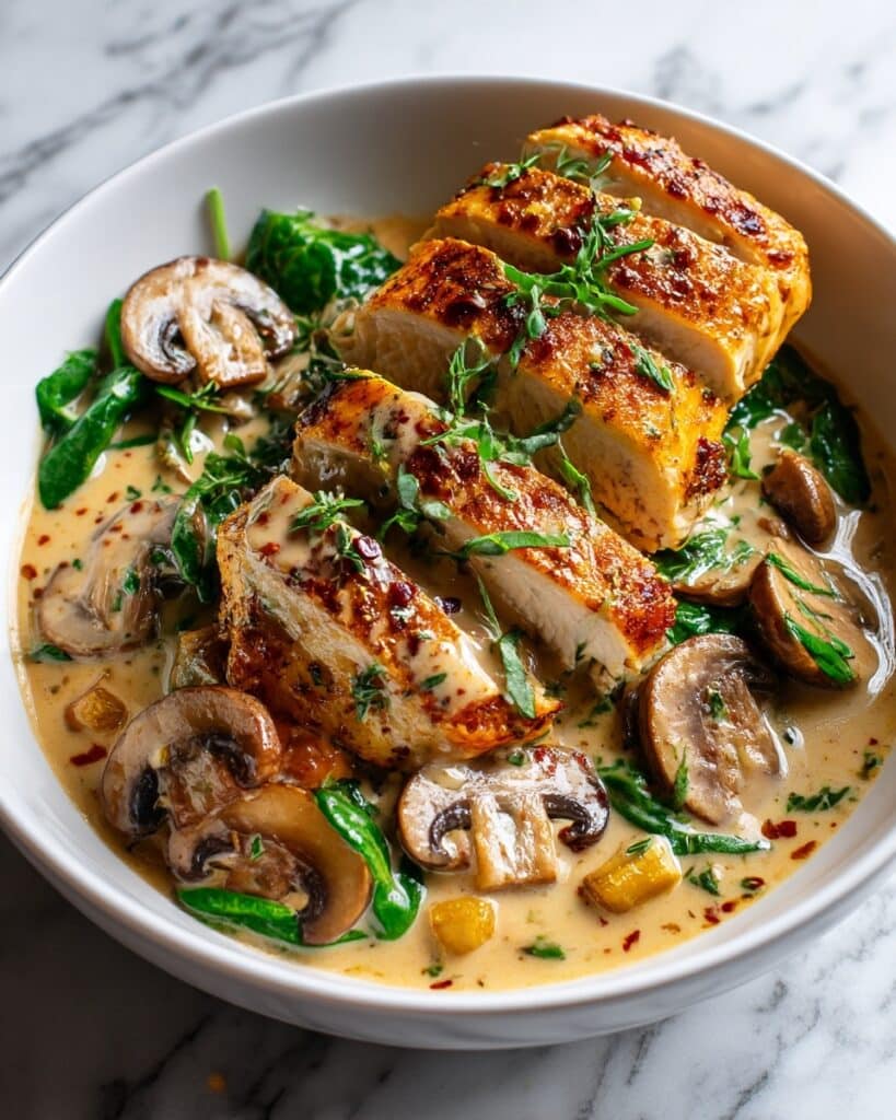 Chicken in Butternut Squash Mushroom Cream Sauce Recipe