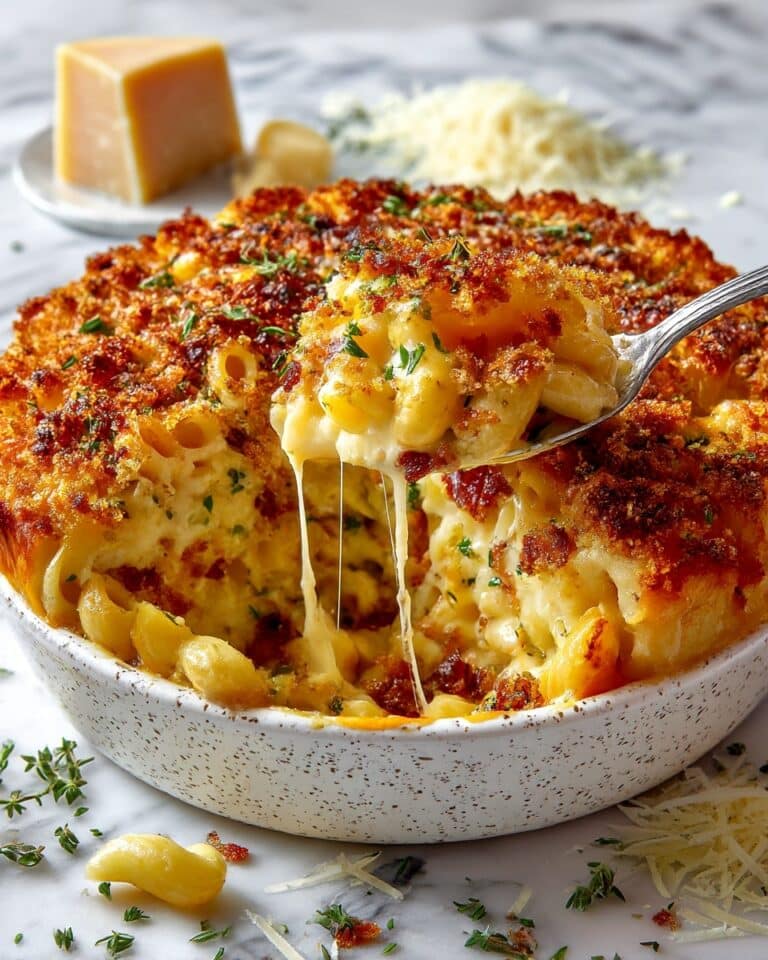 Baked Mac and Cheese with Bacon and Crispy Breadcrumb Topping Recipe