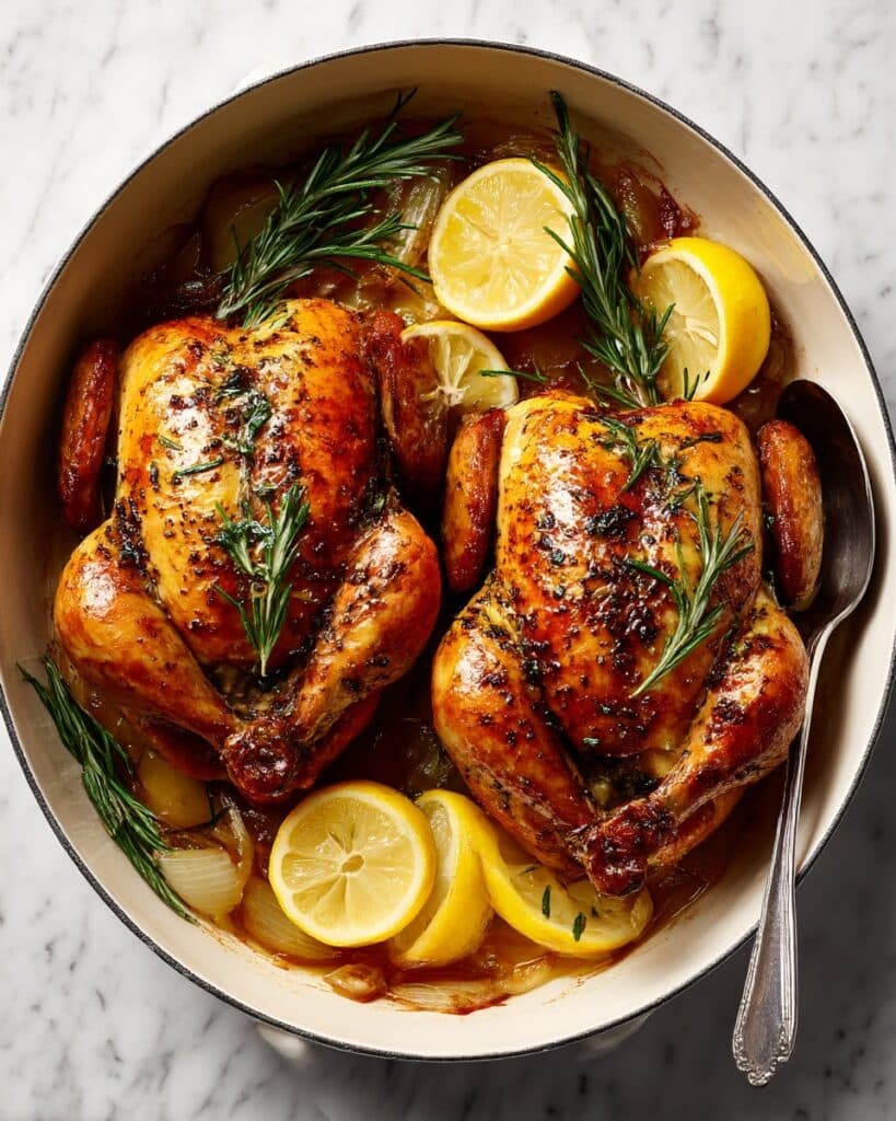Roasted Cornish Hens with Herbs, Garlic, and Lemon Recipe