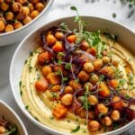 Creamy Vegan Polenta with Roasted Butternut Squash, Chickpeas, and Caramelized Onion Recipe