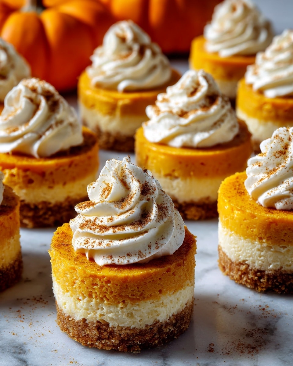 A close-up of a small cupcake held by a woman's hand, showing three clear layers: the bottom layer is a crumbly brown crust, the middle layer is a dense orange cake with slight holes, and the top layer is a thick swirl of white frosting dusted with light brown powder, with more cupcakes topped with similar frosting blurred in the background against a white marbled surface photo taken with an iphone --ar 4:5 --v 7